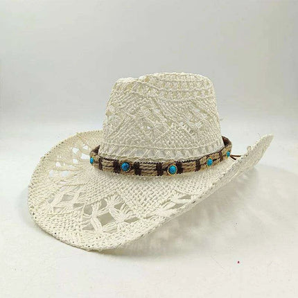 Handcrafted Unisex Denim Straw Cowboy Hat for Ultimate Summer Sun Protection - Très Elite