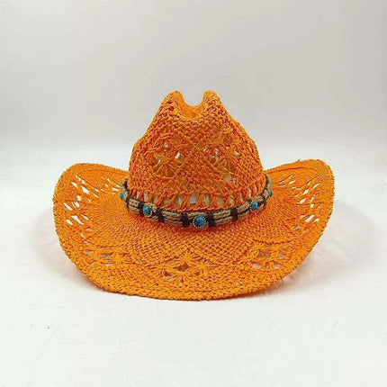 Handcrafted Unisex Denim Straw Cowboy Hat for Ultimate Summer Sun Protection - Très Elite