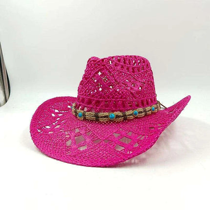 Handcrafted Unisex Denim Straw Cowboy Hat for Ultimate Summer Sun Protection - Très Elite