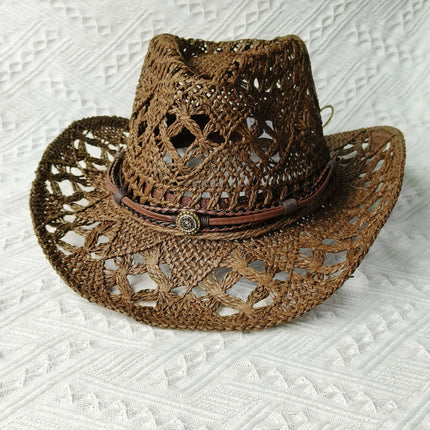 Handcrafted Unisex Denim Straw Cowboy Hat for Ultimate Summer Sun Protection - Très Elite