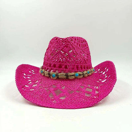 Handcrafted Unisex Denim Straw Cowboy Hat for Ultimate Summer Sun Protection - Très Elite