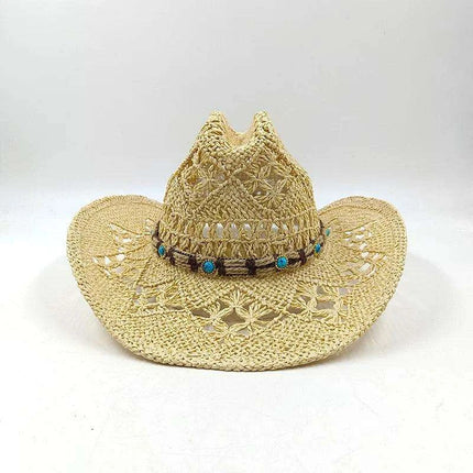 Handcrafted Unisex Denim Straw Cowboy Hat for Ultimate Summer Sun Protection - Très Elite