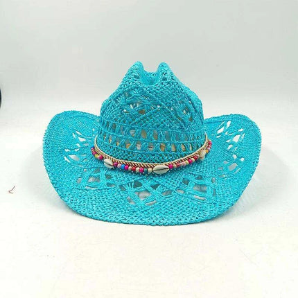 Handcrafted Unisex Denim Straw Cowboy Hat for Ultimate Summer Sun Protection - Très Elite