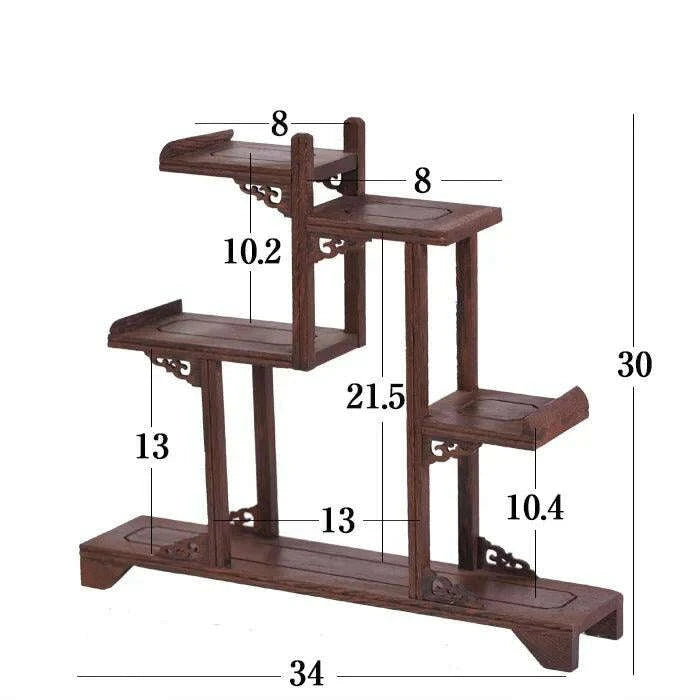 Handcrafted Wooden Display Stand for the Traditional Kung Fu Tea Ceremony - Très Elite