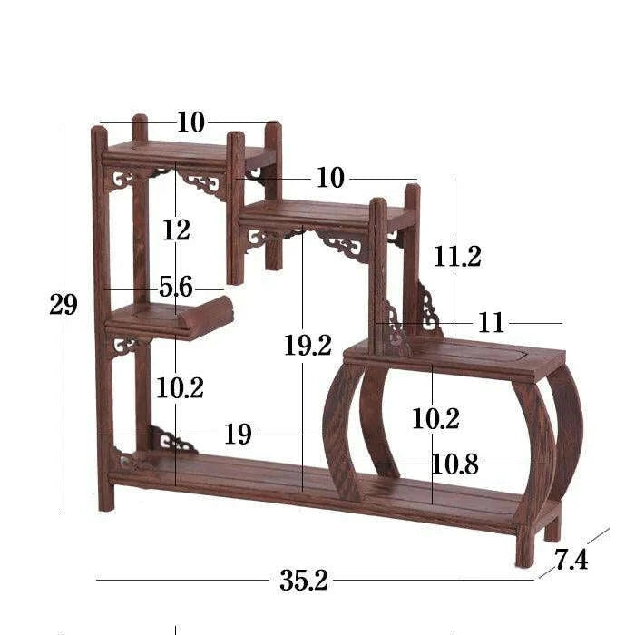Handcrafted Wooden Display Stand for the Traditional Kung Fu Tea Ceremony - Très Elite