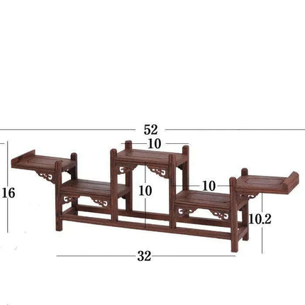 Handcrafted Wooden Display Stand for the Traditional Kung Fu Tea Ceremony - Très Elite