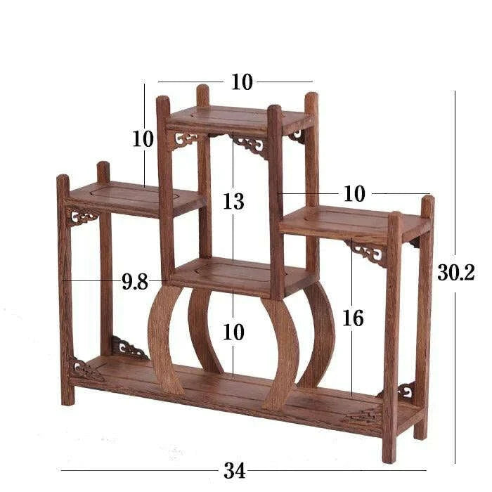 Handcrafted Wooden Display Stand for the Traditional Kung Fu Tea Ceremony - Très Elite