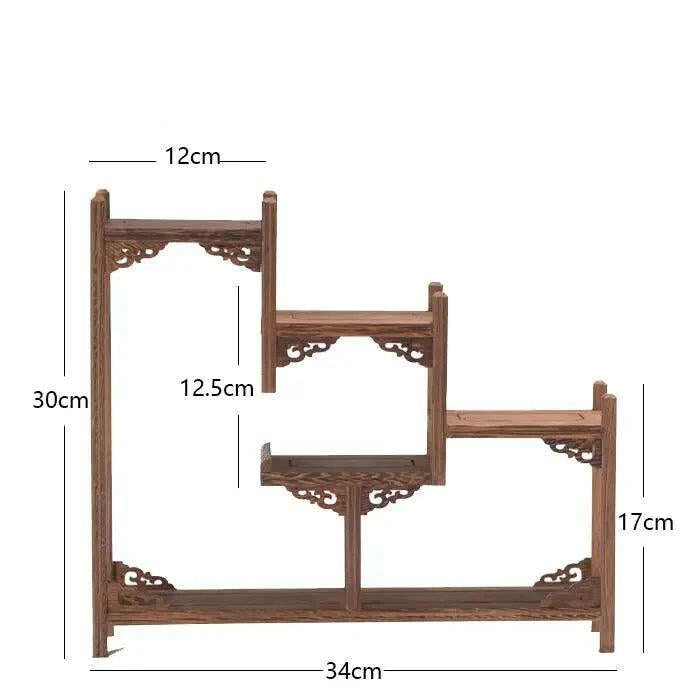 Handcrafted Wooden Display Stand for the Traditional Kung Fu Tea Ceremony - Très Elite