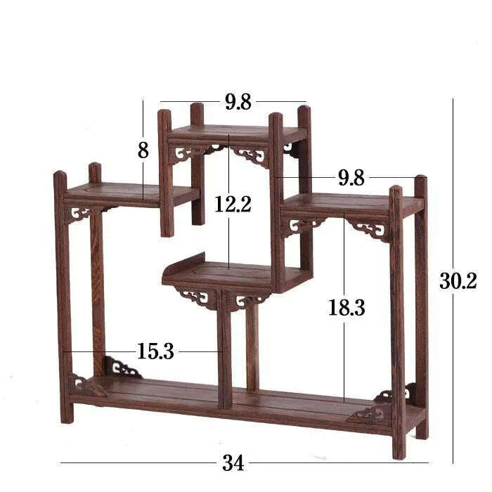 Handcrafted Wooden Display Stand for the Traditional Kung Fu Tea Ceremony - Très Elite