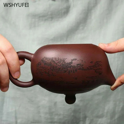 Handcrafted Yixing Purple Clay Teapot for Traditional Kung Fu Tea Ceremony - Très Elite
