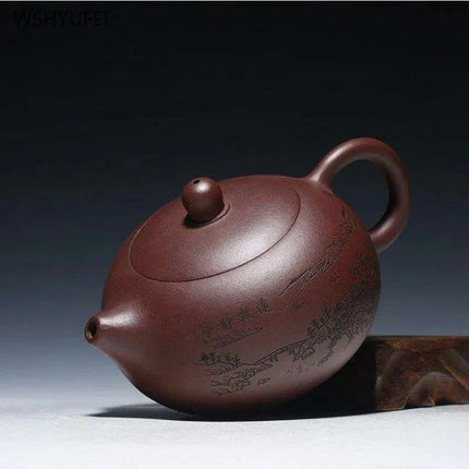 Handcrafted Yixing Purple Clay Teapot for Traditional Kung Fu Tea Ceremony - Très Elite