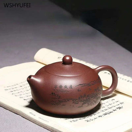 Handcrafted Yixing Purple Clay Teapot for Traditional Kung Fu Tea Ceremony - Très Elite