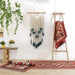 Boho Chic Cotton Macrame Wall Tapestry - Handwoven Geometric Design, 84x45cm
