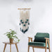 Bohemian Geometric Cotton Macrame Wall Art - Handcrafted Tapestry, 84x45cm