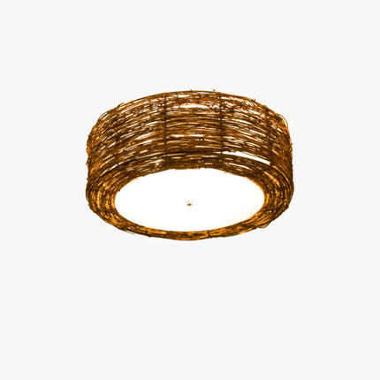 Handmade Rattan Round Ceiling Lamp
