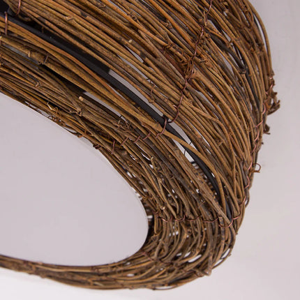 Handmade Rattan Round Ceiling Lamp