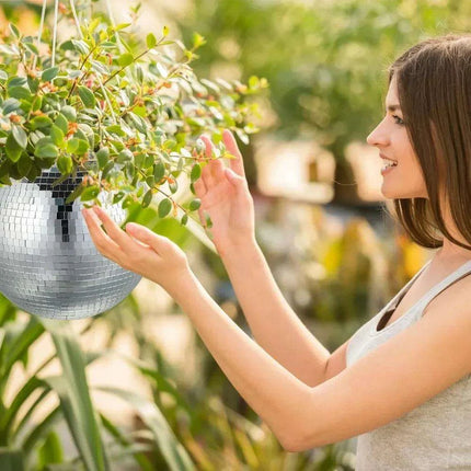 Hanging Mirror Disco Ball Planters Trio - Très Elite