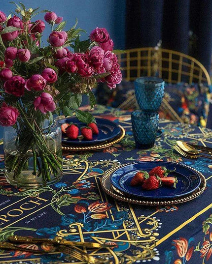 Luxurious Floral Velvet Tablecloth: Elevate Your Dining Experience