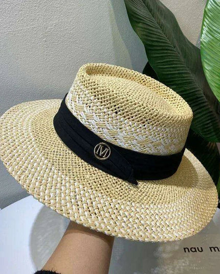 Chic Adjustable Wide Brim Straw Hat for Women - Stylish Sun Protection Beach Accessory Available in 50 Colors