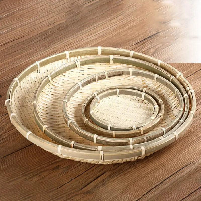 Vintage-Inspired Hand-Knitted Bamboo Fruit Bowl for Elegant Home Decor