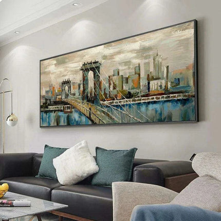 City Serenity: Contemporary Urban Oil Painting for Modern Spaces