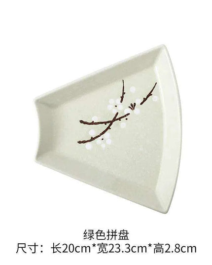 Artisan Hand-Painted Japanese Ceramic Dining Set with Elegant Platter and Bowl