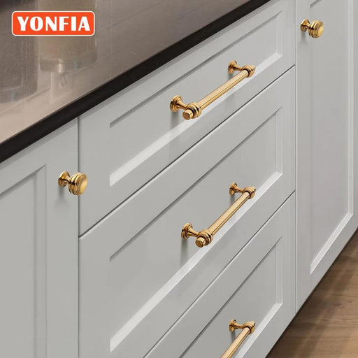 Elegant Rose Gold Kitchen Cabinet Handles - Luxurious PVD Gold Finish