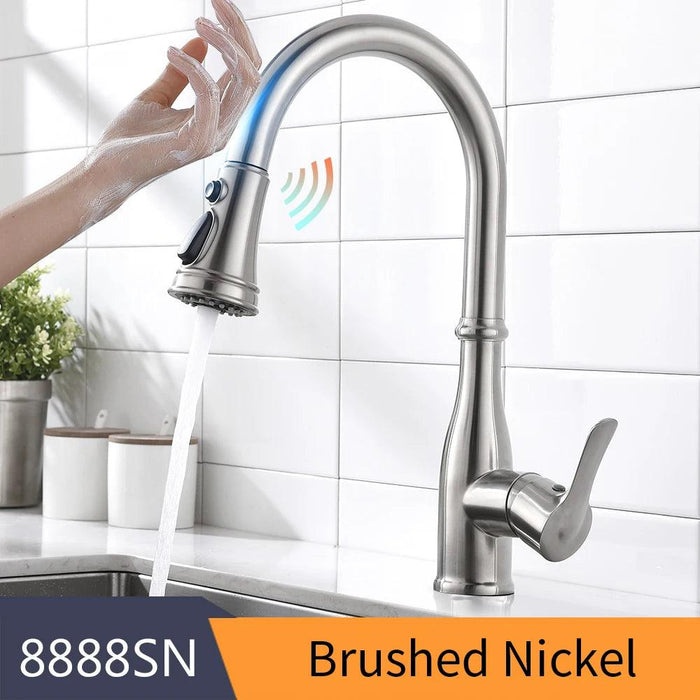 Smart Touch Sensor-Enabled Rotating Kitchen Faucet with Innovative Design