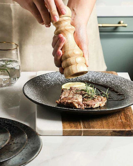 Elegant Japanese Stoneware Dining Plate Set - Choose Your Ideal Size (6, 8, or 10 Inch)