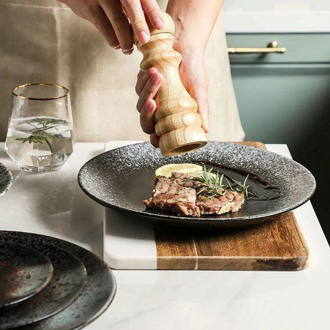 Elegant Japanese Stoneware Dining Plate Set - Choose Your Ideal Size (6, 8, or 10 Inch)