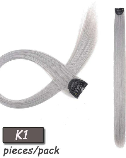 24" Colorful Ombre Clip-In Hair Extensions - Benehair Vibrant Synthetic Hairpiece