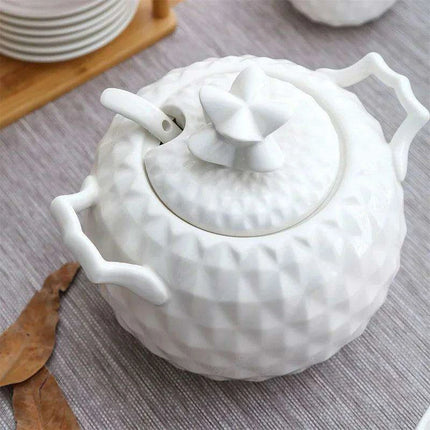 Nordic Elegance 21-Piece Pineapple Design Ceramic Dining Set