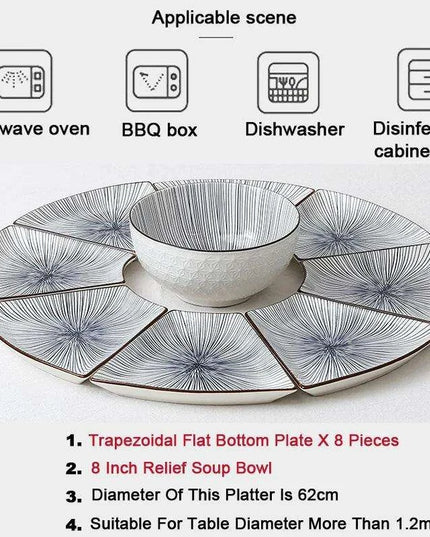 Sophisticated 9-Piece Porcelain Dining Set with 8 Versatile Soup Bowls (CZY-BS1030)