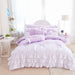 Pink Bow Ruffles 100% Cotton Bedding Set - Korean Princess Style