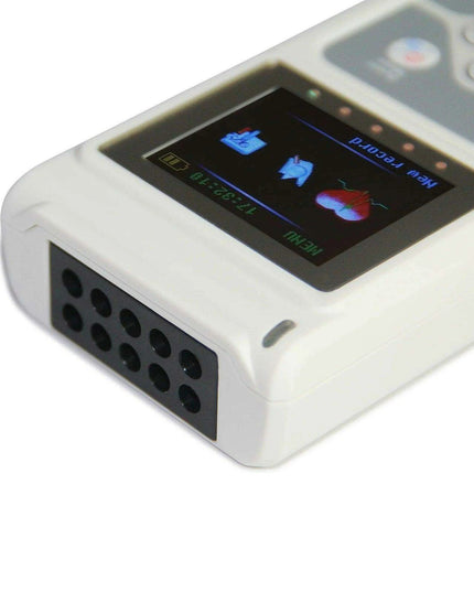 Portable 12-Channel ECG Holter Monitor with LCD for 24-Hour Cardiac Evaluation