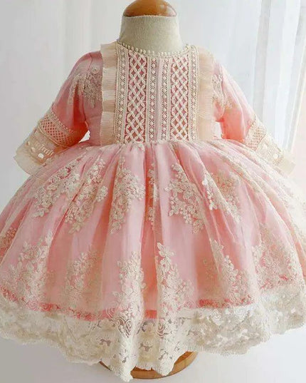 Charming 3-Piece Autumn Spanish Lolita Princess Lace Dress Set for Girls 12M-6T
