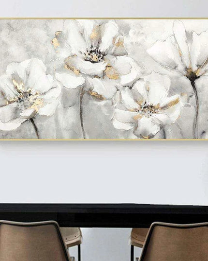 Sophisticated White Blossom Canvas Art for Elegant Home Decor