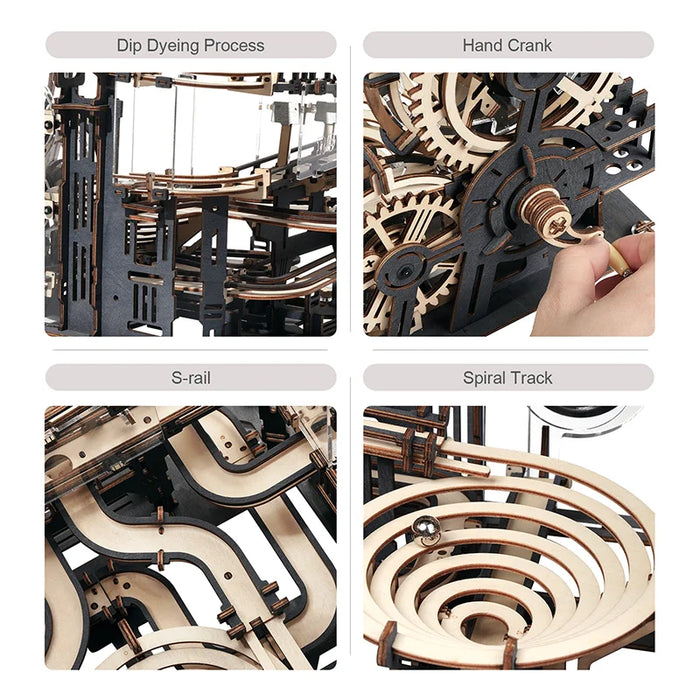 Marble Maze Masterpiece: Premium Wooden Construction Kit for Unlimited Creativity