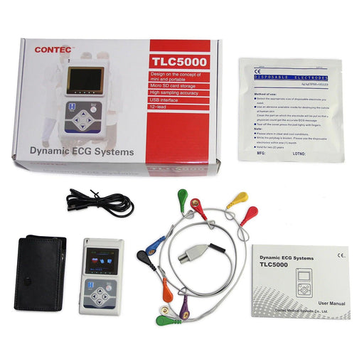 Portable 12-Channel ECG Holter Monitor with LCD for 24-Hour Cardiac Evaluation