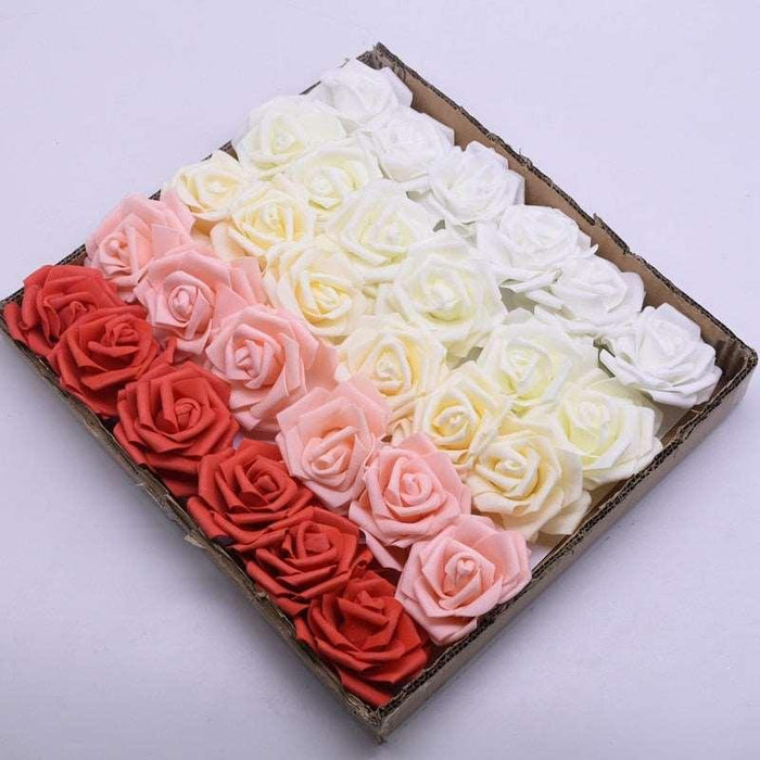 8CM PE Foam Roses Bundle with Multiple Flower Heads - Set of 10/20/30