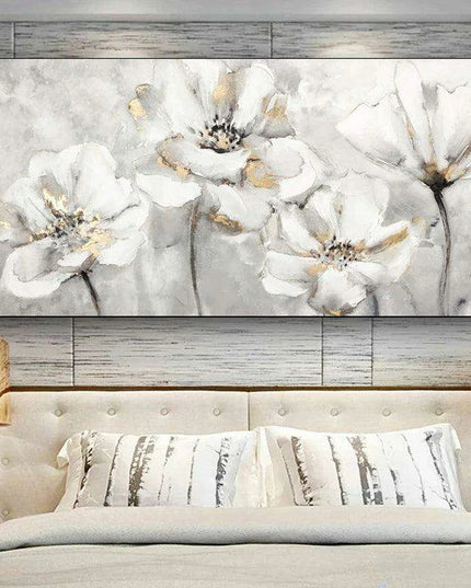 Sophisticated White Blossom Canvas Art for Elegant Home Decor