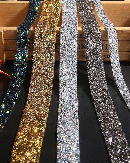 Sparkling Rhinestone Trim Kit for Creative Crafting - 1 Yard of Glamorous Elegance