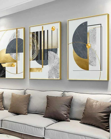 Luxurious Gold Geometric Canvas Artwork - Transform Your Space with Contemporary Style