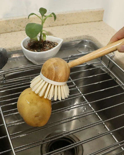 Eco-Friendly Bamboo Scrubber with Natural Sisal Bristles