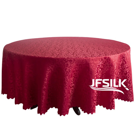 Polyester White Round Wedding Tablecloth 120 Inch