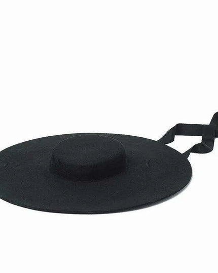 Extra Large Red Wool Fedora Hat with 15cm Brim - Stylish Flat Top