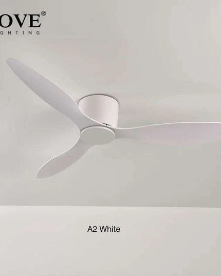 Modern Black and White Remote-Controlled Low Profile Ceiling Fan - 30W DC Motor - No Light - Sleek Design - 220V