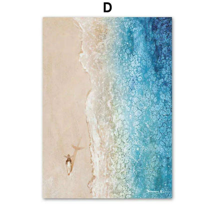 Divine Coastal Serenity: Christ Jesus Nordic Canvas Art for Spiritual Spaces