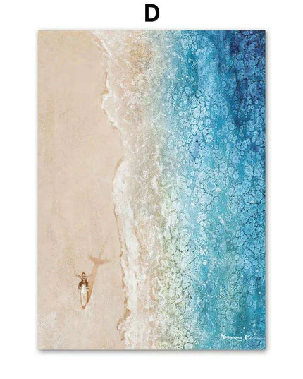 Divine Coastal Serenity: Christ Jesus Nordic Canvas Art for Spiritual Spaces