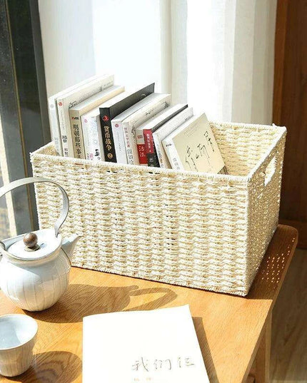 Stylish Woven Storage Basket – Versatile Organizer for Toys, Snacks, and Clothing with Convenient Handles